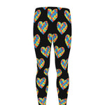 Autism Awareness Heart Pattern Print Men's leggings