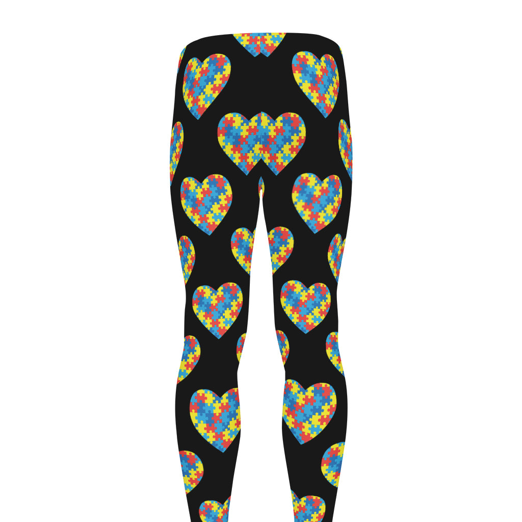 Autism Awareness Heart Pattern Print Men's leggings