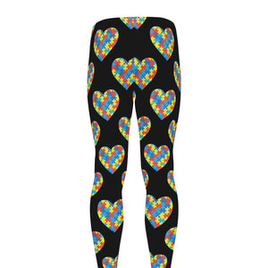 Autism Awareness Heart Pattern Print Men's leggings