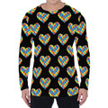 Autism Awareness Heart Pattern Print Men's Long Sleeve T-Shirt