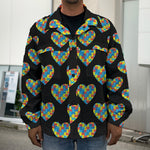 Autism Awareness Heart Pattern Print Men's Shirt Jacket