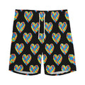 Autism Awareness Heart Pattern Print Men's Athletic Shorts