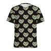 Autism Awareness Heart Pattern Print Men's Sports T-Shirt