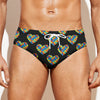 Autism Awareness Heart Pattern Print Men's Swim Briefs