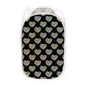 Autism Awareness Heart Pattern Print Mesh Laundry Hamper