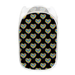 Autism Awareness Heart Pattern Print Mesh Laundry Hamper