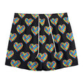Autism Awareness Heart Pattern Print Mesh Shorts