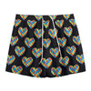 Autism Awareness Heart Pattern Print Mesh Shorts