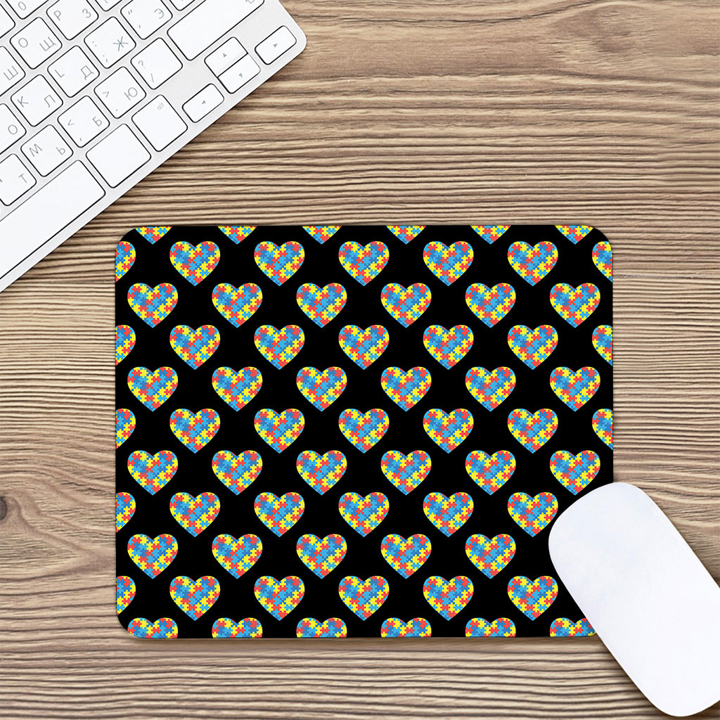 Autism Awareness Heart Pattern Print Mouse Pad