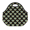 Autism Awareness Heart Pattern Print Neoprene Lunch Bag