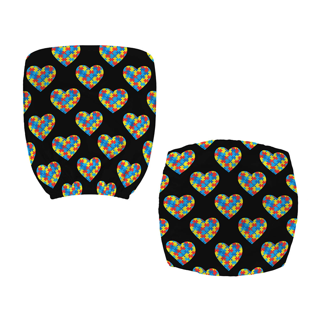 Autism Awareness Heart Pattern Print Office Chair Cover