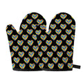 Autism Awareness Heart Pattern Print Oven Mitts