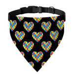 Autism Awareness Heart Pattern Print Over The Collar Dog Bandana