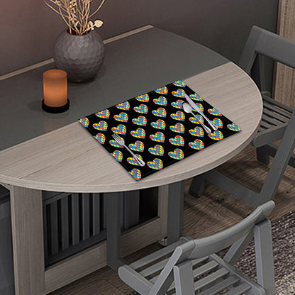 Autism Awareness Heart Pattern Print Placemat