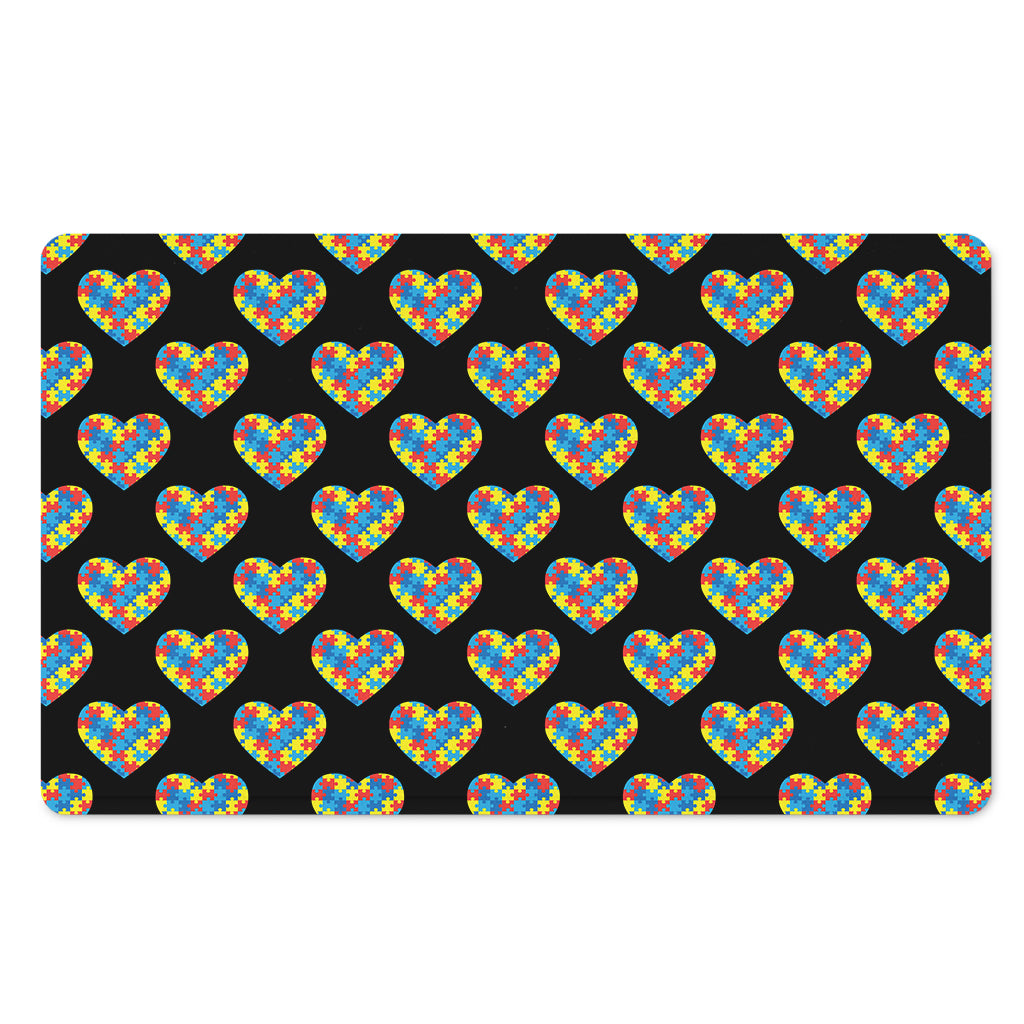 Autism Awareness Heart Pattern Print Polyester Doormat