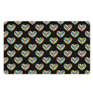 Autism Awareness Heart Pattern Print Polyester Doormat