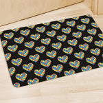 Autism Awareness Heart Pattern Print Polyester Doormat