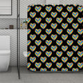 Autism Awareness Heart Pattern Print Polyester Shower Curtain