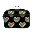 Autism Awareness Heart Pattern Print Portable Lunch Bag