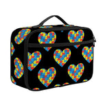 Autism Awareness Heart Pattern Print Portable Lunch Bag