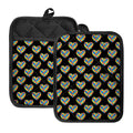 Autism Awareness Heart Pattern Print Pot Holders With Pocket