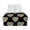 Autism Awareness Heart Pattern Print Rectangle Tissue Box Cover