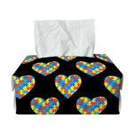 Autism Awareness Heart Pattern Print Rectangle Tissue Box Cover