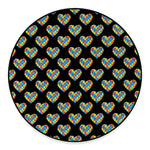 Autism Awareness Heart Pattern Print Round Floor Mat