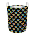 Autism Awareness Heart Pattern Print Round Laundry Basket