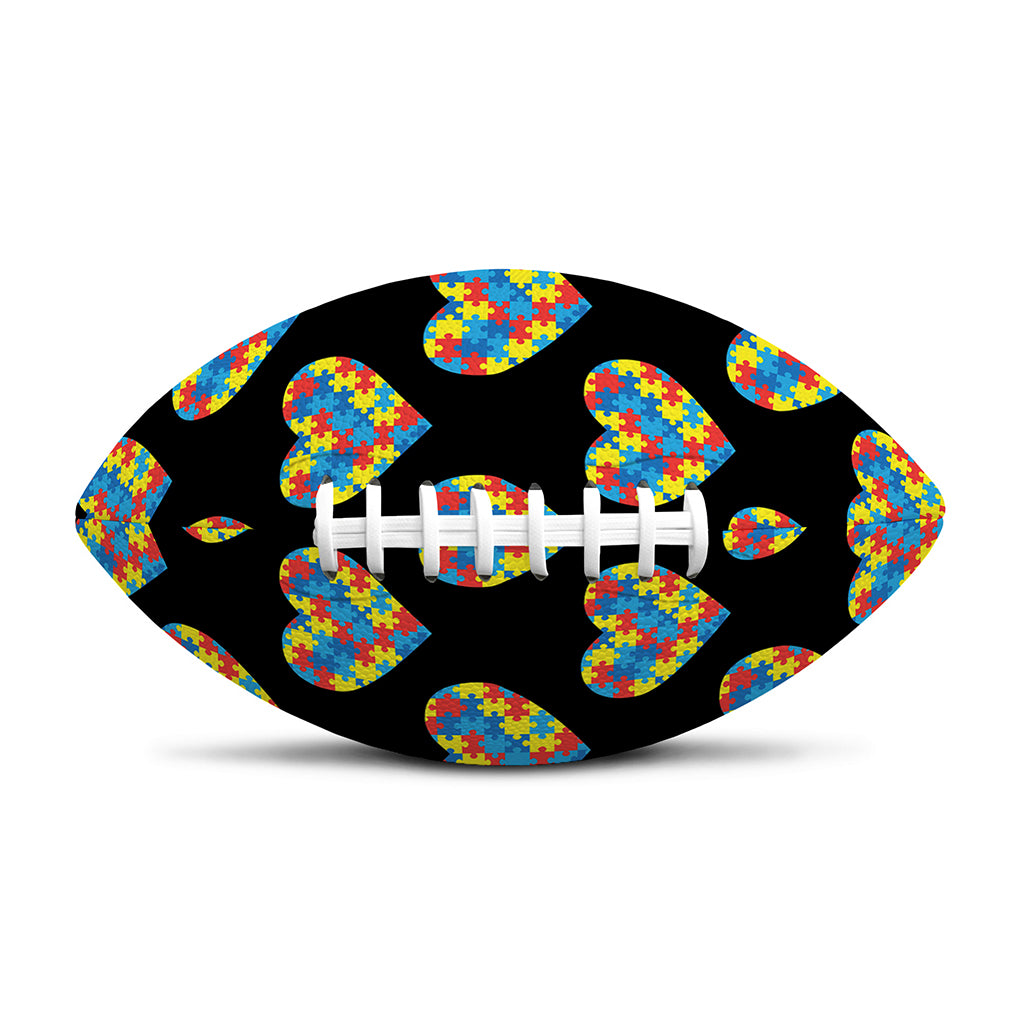 Autism Awareness Heart Pattern Print Rugby Ball