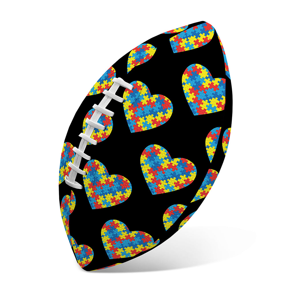 Autism Awareness Heart Pattern Print Rugby Ball