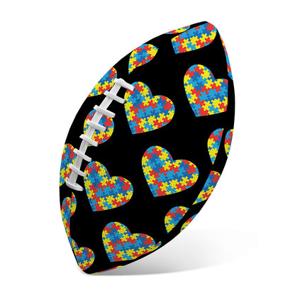 Autism Awareness Heart Pattern Print Rugby Ball