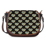 Autism Awareness Heart Pattern Print Saddle Bag