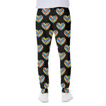 Autism Awareness Heart Pattern Print Scuba Joggers