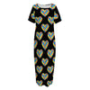 Autism Awareness Heart Pattern Print Short Sleeve Long Nightdress