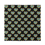 Autism Awareness Heart Pattern Print Silk Bandana