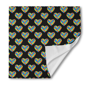 Autism Awareness Heart Pattern Print Silk Bandana