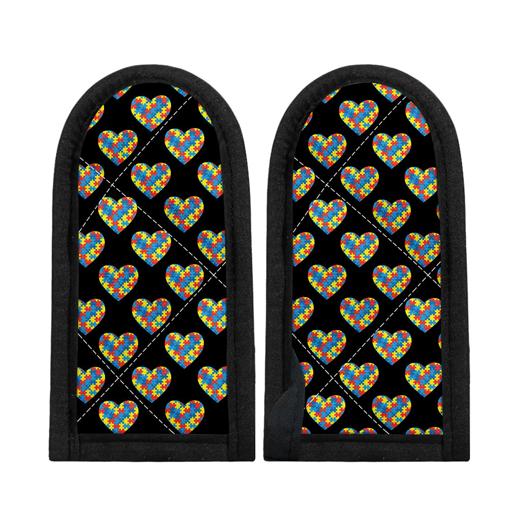Autism Awareness Heart Pattern Print Skillet Handle Cover