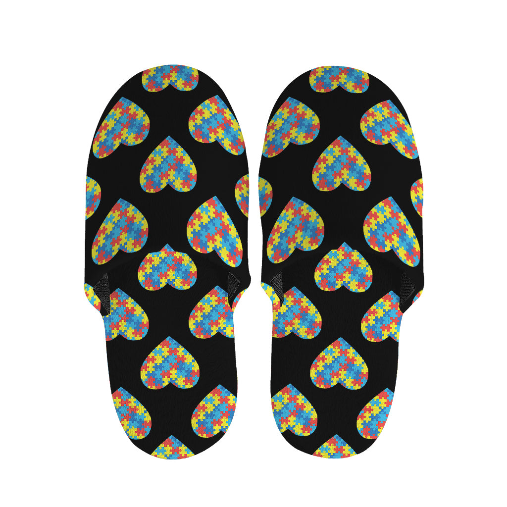 Autism Awareness Heart Pattern Print Slippers