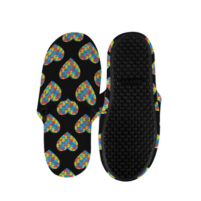 Autism Awareness Heart Pattern Print Slippers