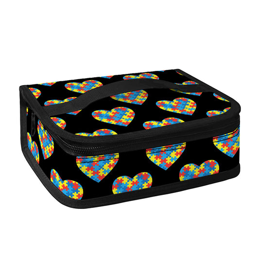 Autism Awareness Heart Pattern Print Small Lunch Bag