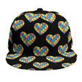 Autism Awareness Heart Pattern Print Snapback Cap