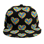 Autism Awareness Heart Pattern Print Snapback Cap