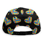 Autism Awareness Heart Pattern Print Snapback Cap