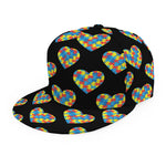 Autism Awareness Heart Pattern Print Snapback Cap