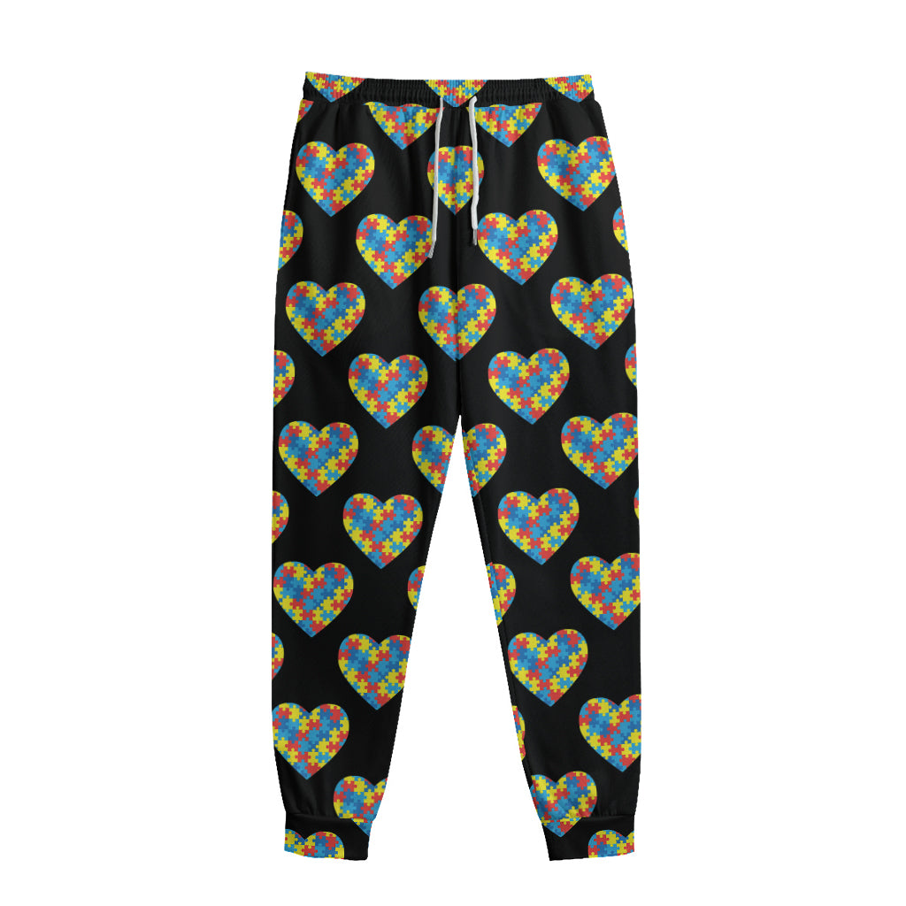 Autism Awareness Heart Pattern Print Sweatpants