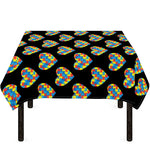 Autism Awareness Heart Pattern Print Tablecloth