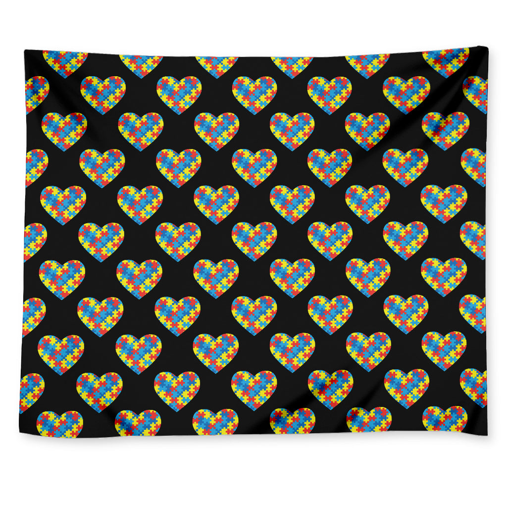 Autism Awareness Heart Pattern Print Tapestry