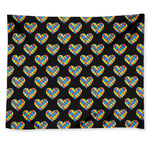 Autism Awareness Heart Pattern Print Tapestry