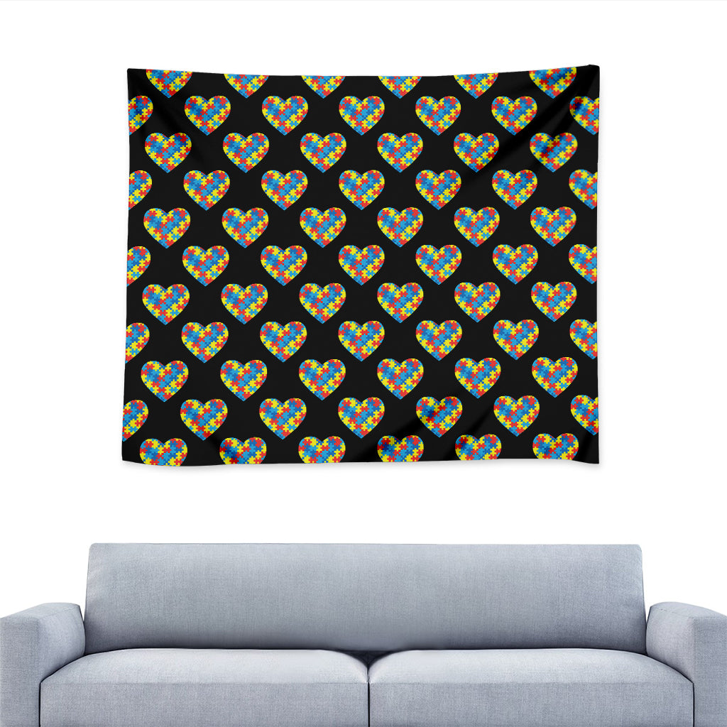 Autism Awareness Heart Pattern Print Tapestry